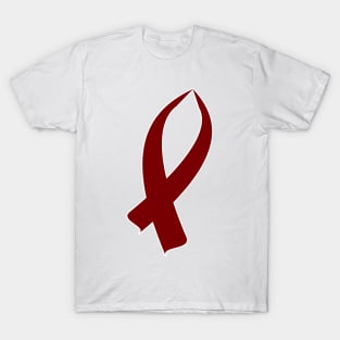 Awareness Ribbon (Burgundy) T-Shirt